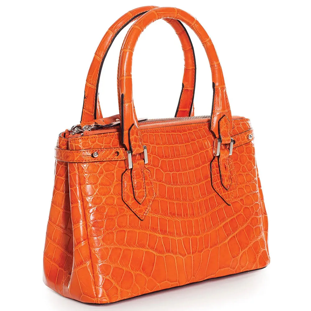 Gracen Juliette Nile Crocodile Women's Handbag Orange