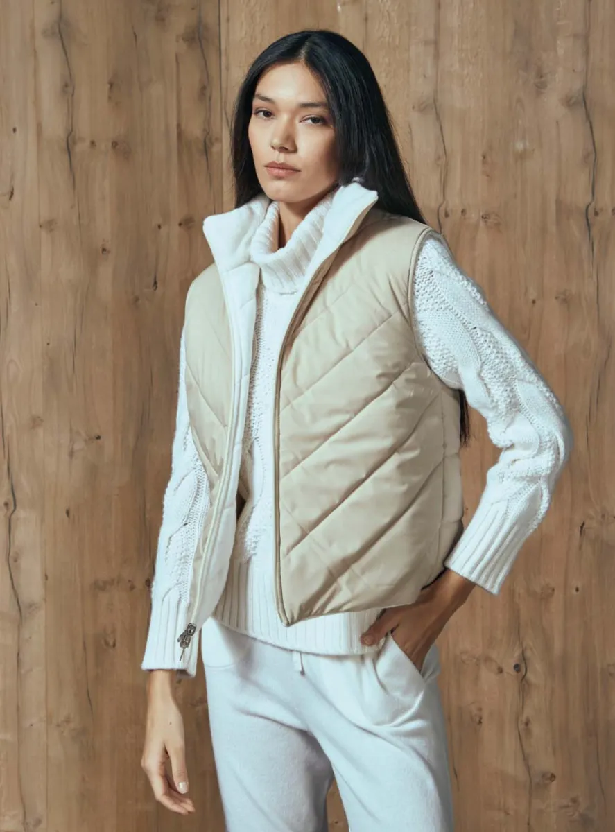 Gran Sasso Reversible Vest in Cream