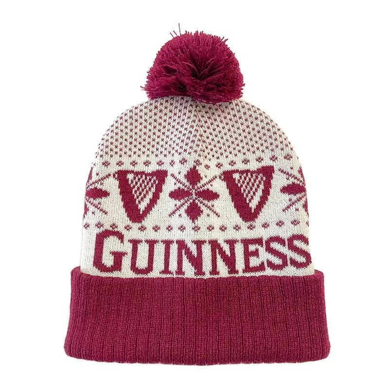 Guinness Harp Bobble Hat Cream / Red