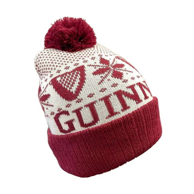 Guinness Harp Bobble Hat Cream / Red