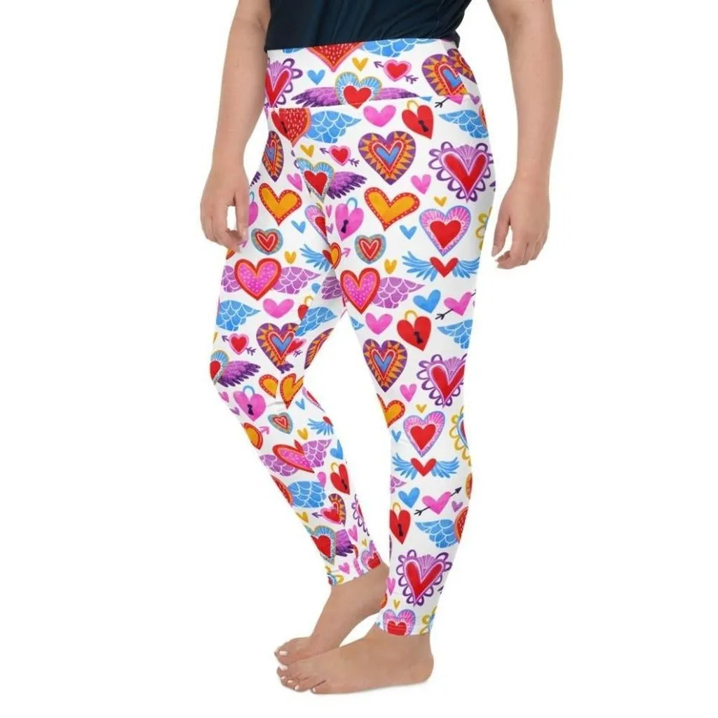 Heart Pattern Plus Size Leggings