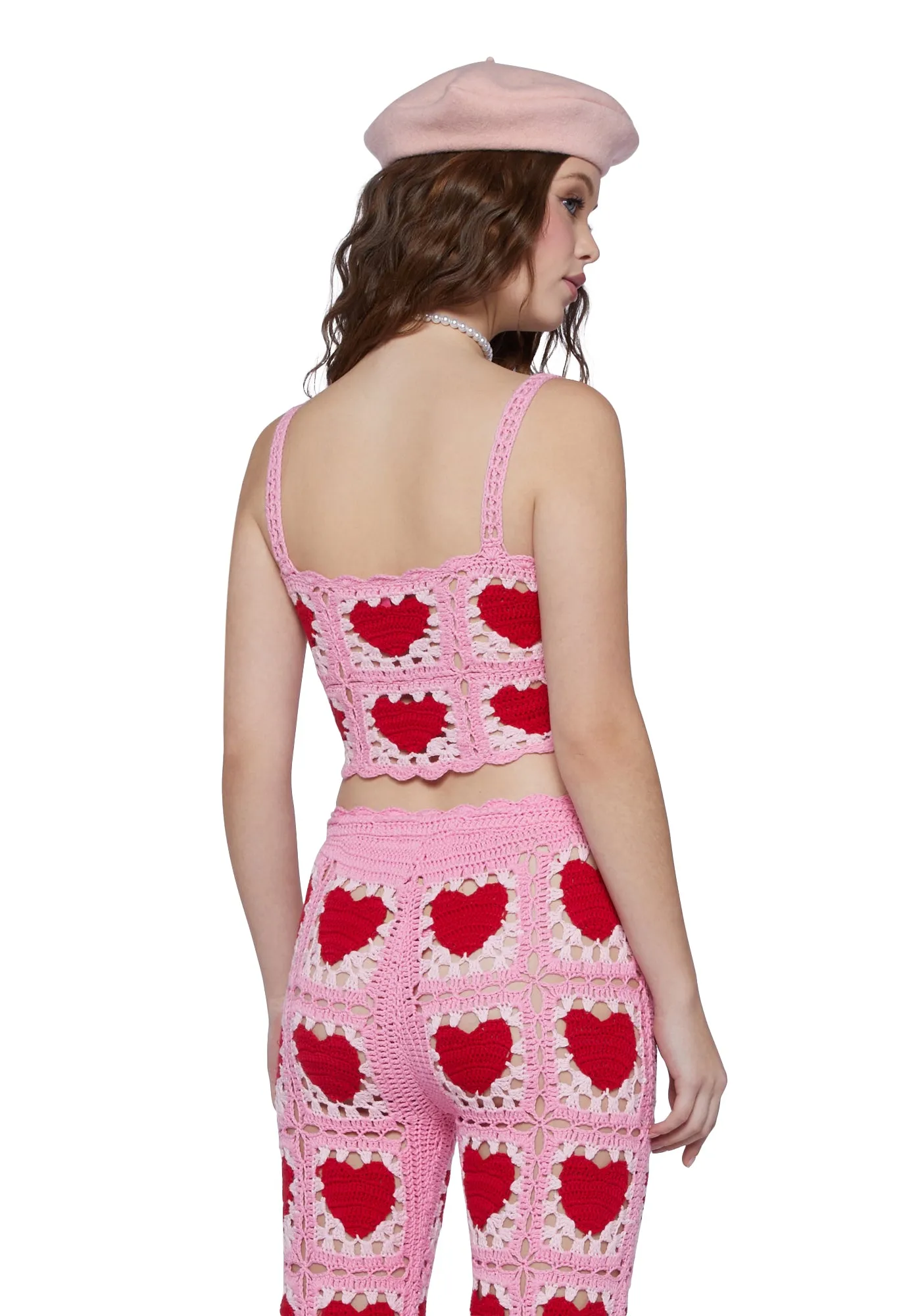 Heartfelt Kisses Crochet Tank Top-