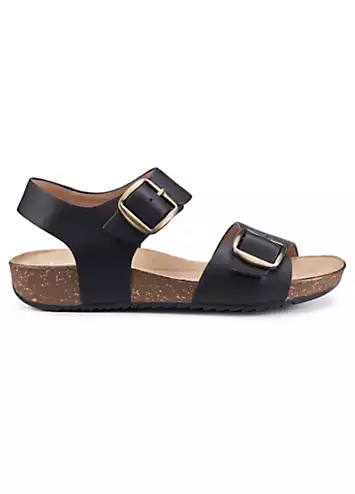 Hotter Black Tourist II Wide Women’s Sandals | Kaleidoscope