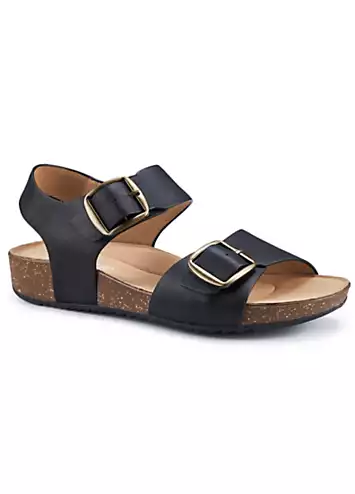 Hotter Black Tourist II Wide Women’s Sandals | Kaleidoscope