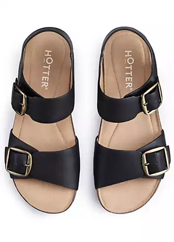 Hotter Black Tourist II Wide Women’s Sandals | Kaleidoscope