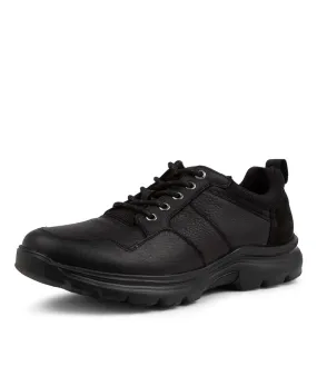 HUSH PUPPIES Atlas Black Leather Sneakers