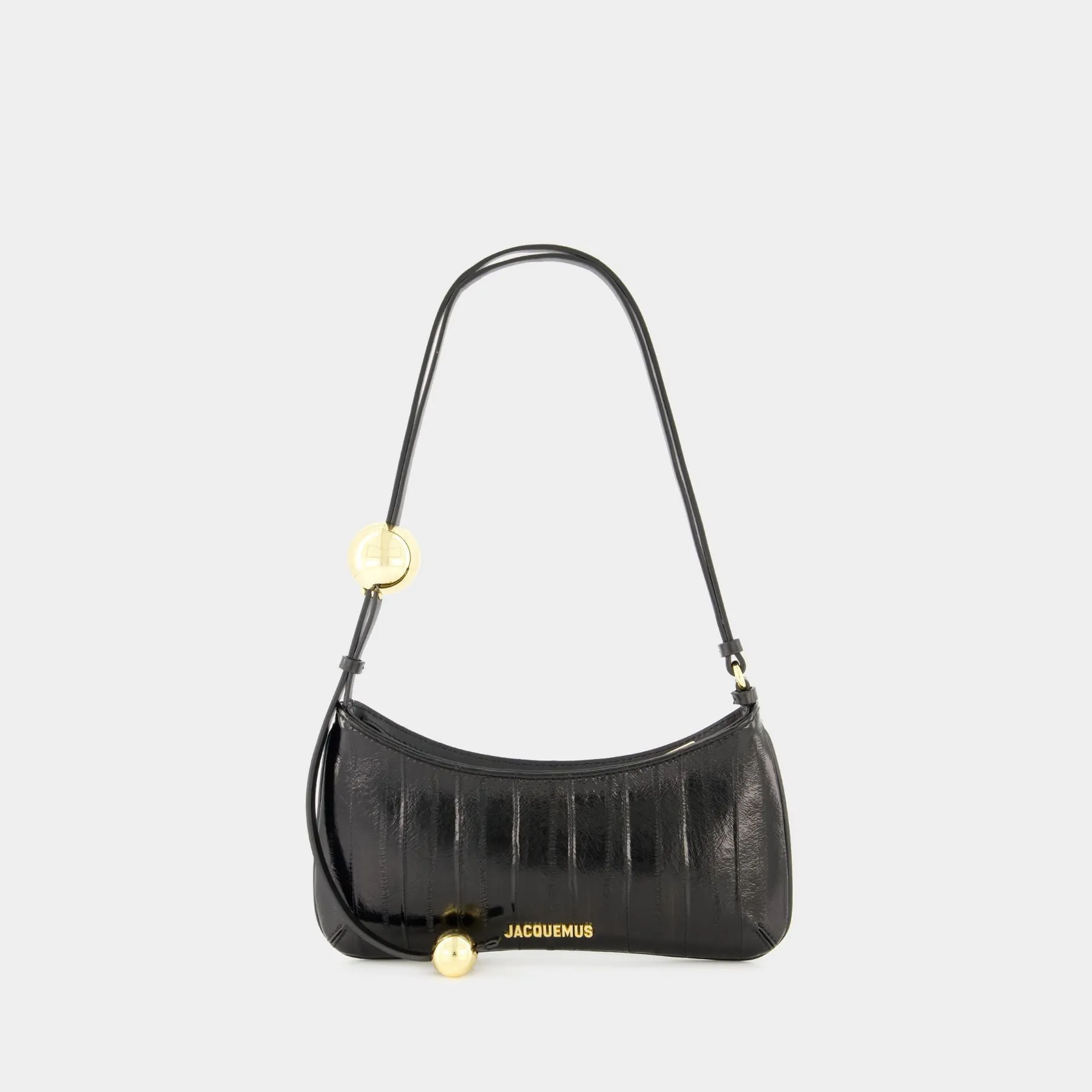 Jacquemus  Le Bisou Perle Shoulder Bag - Jacquemus - Leather - Black