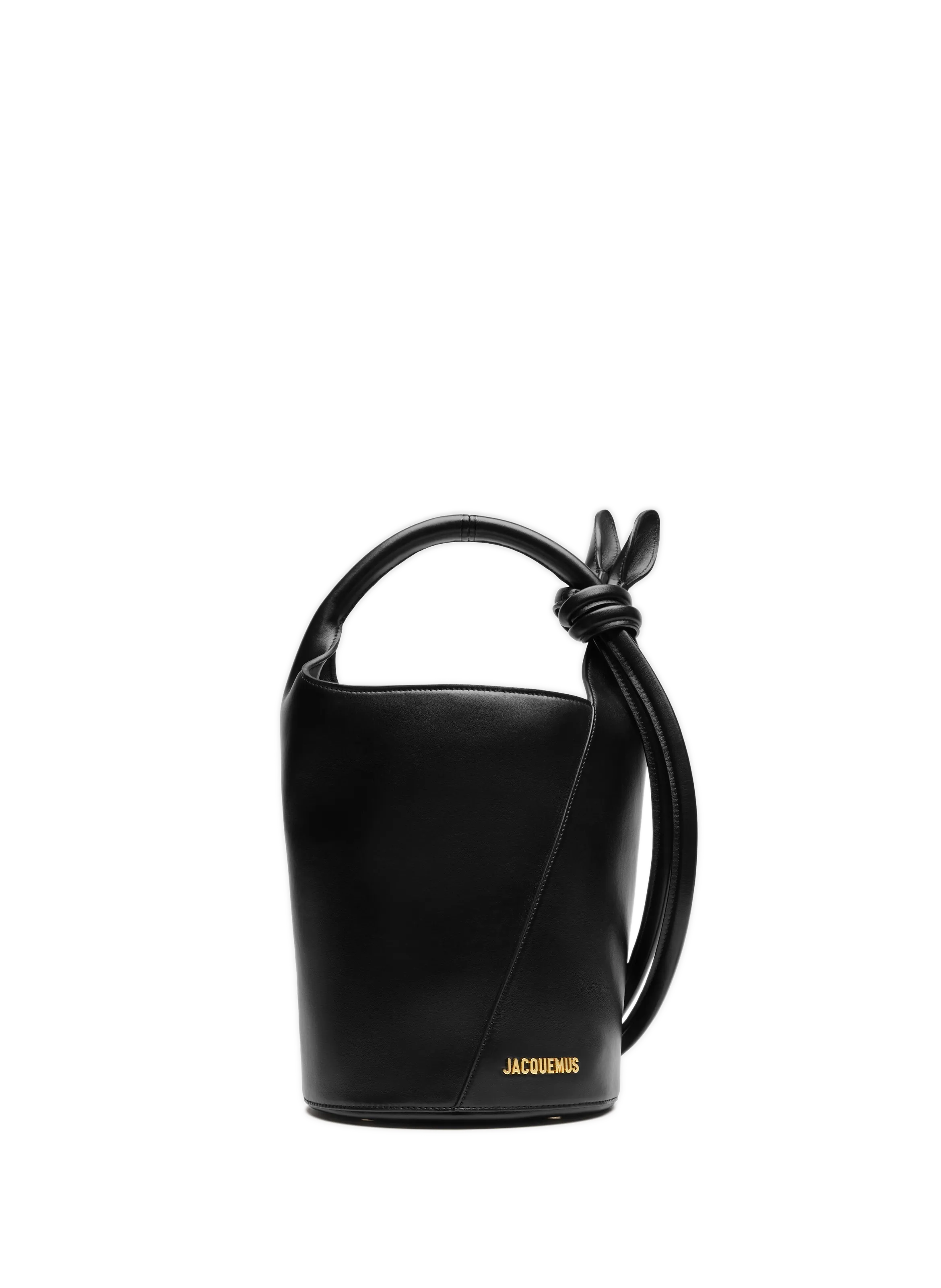 JACQUEMUS  Le Petit Tourni leather handbag  - Black