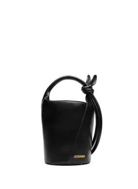 JACQUEMUS  Le Petit Tourni leather handbag  - Black