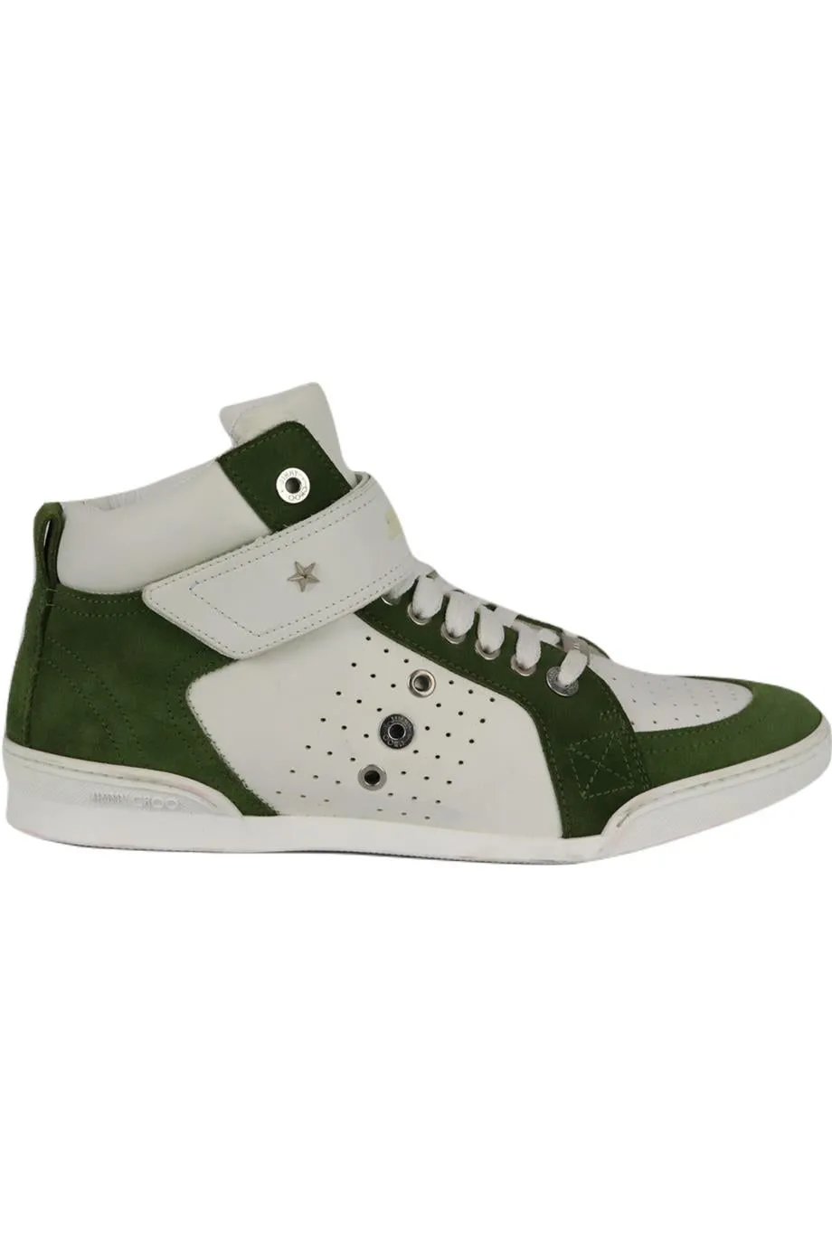 JIMMY CHOO MEN'S LEWIS SUEDE AND LEATHER HIGH TOP SNEAKERS EU 43 UK 9 US 10