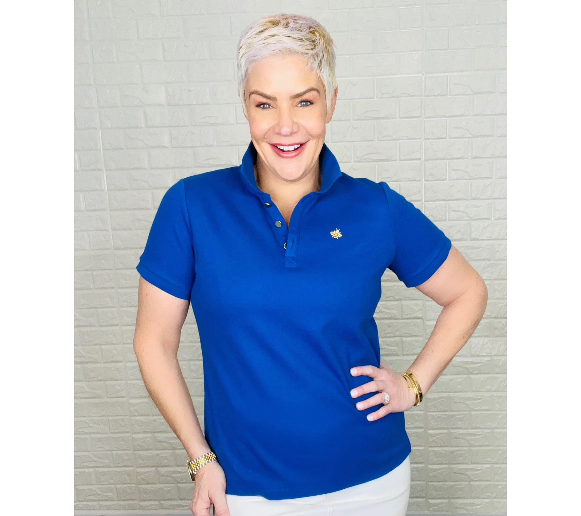 Joan Rivers Cotton Pique Polo Shirt