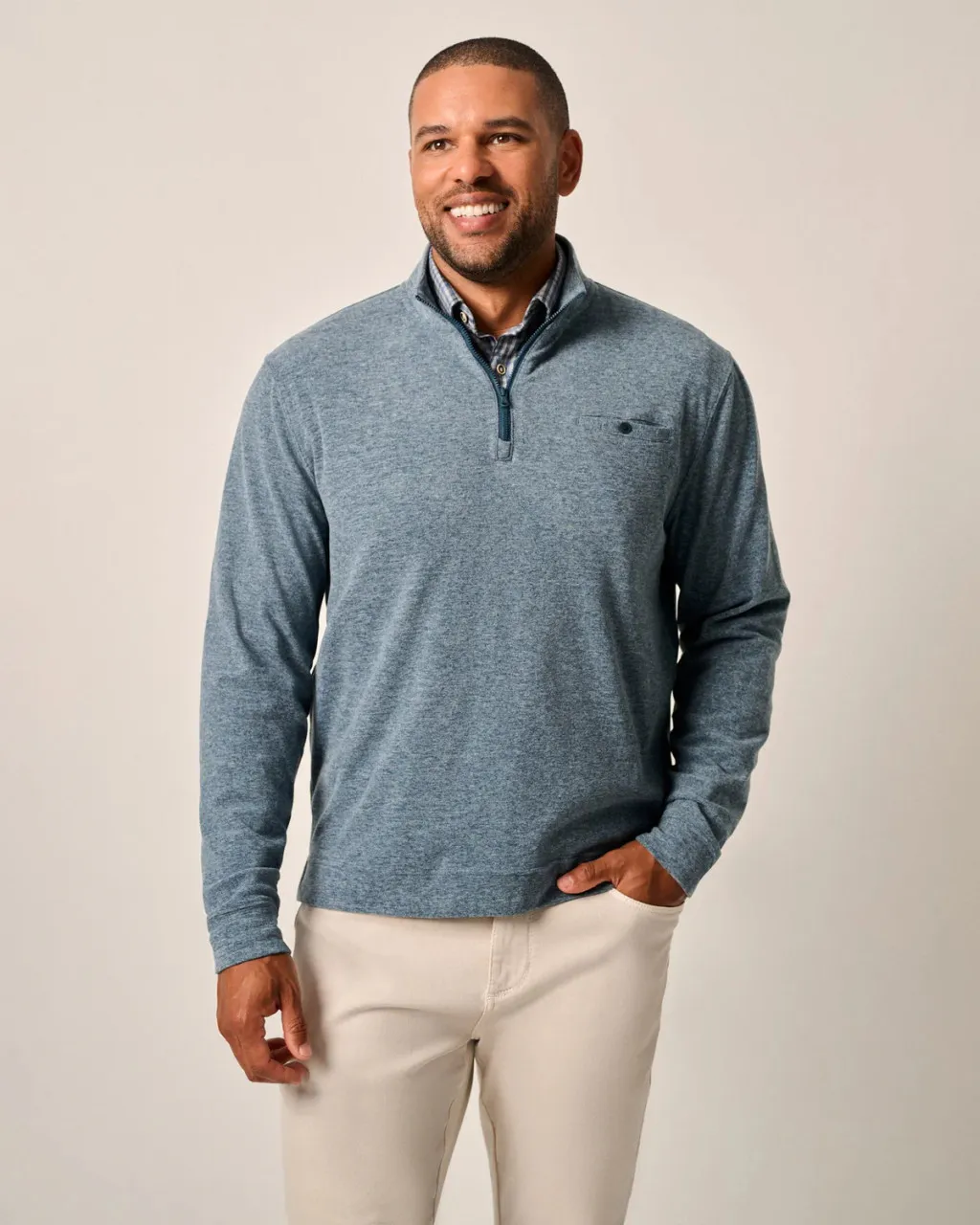 Johnnie-O Castro 1/4 Zip Pullover: Sport Navy