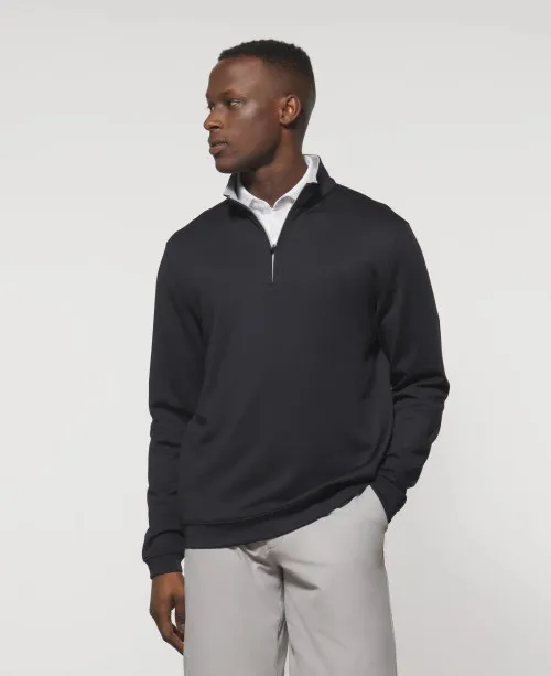 Johnnie-O Diaz Performance 1/4 Zip Pullover: Black