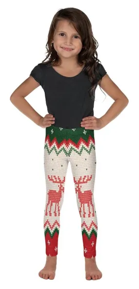 Knitted Print Ugly Christmas Kid's Leggings