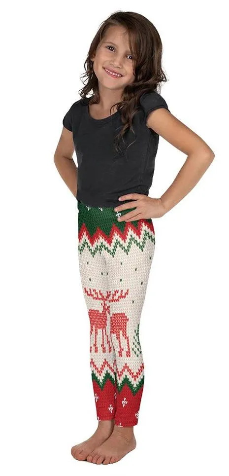 Knitted Print Ugly Christmas Kid's Leggings