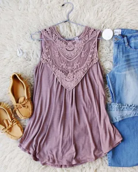 Lace Gypsy Tank in Taupe