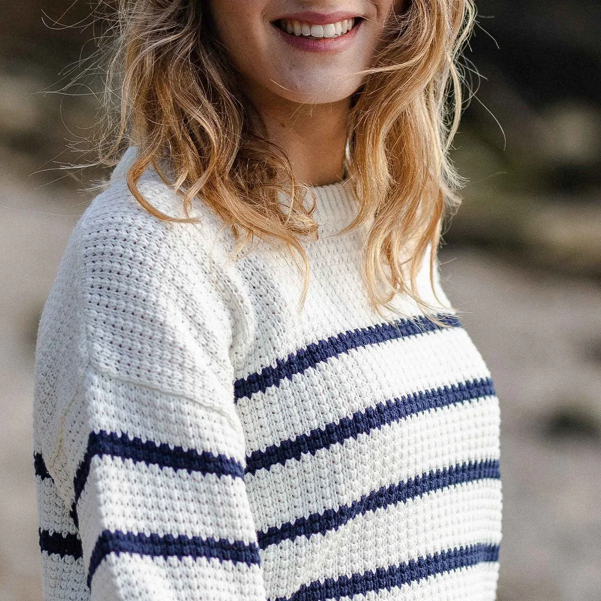 Lakewood Knitted Jumper - Off White Stripe