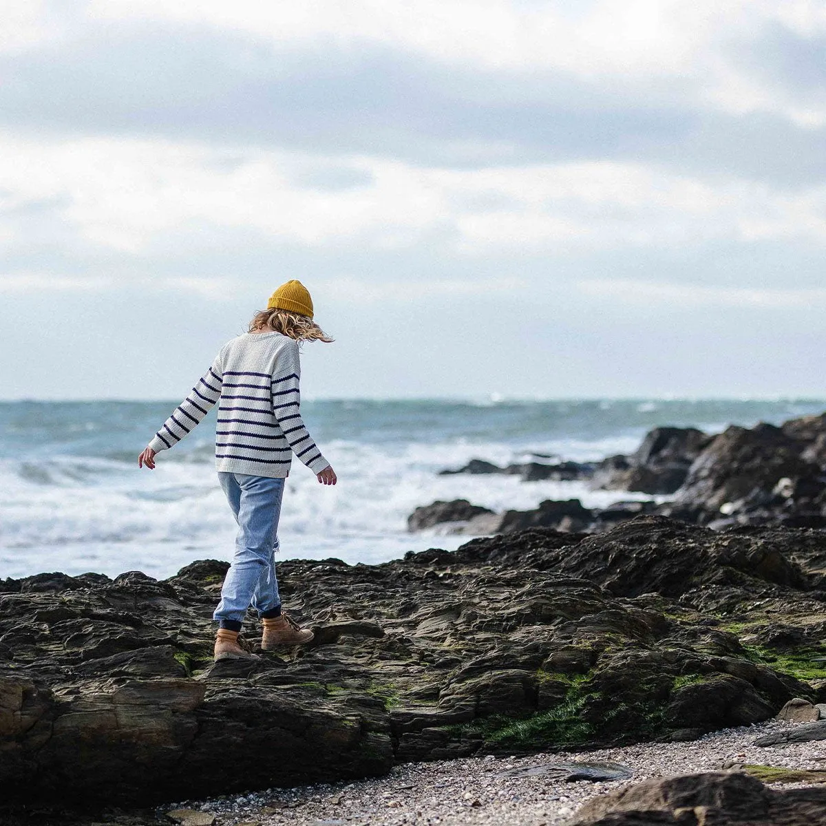 Lakewood Knitted Jumper - Off White Stripe