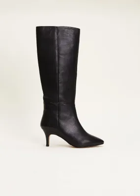 Leather Panelled Knee High Boot