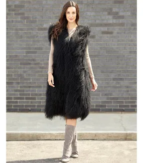 Leigh Mongolian Lamb Duster Vest: FurHatWorld.com