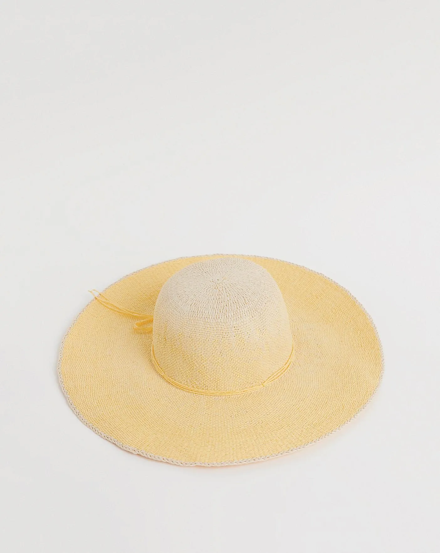 Lemon Ombre Wide Brim Straw Hat