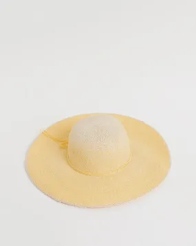 Lemon Ombre Wide Brim Straw Hat