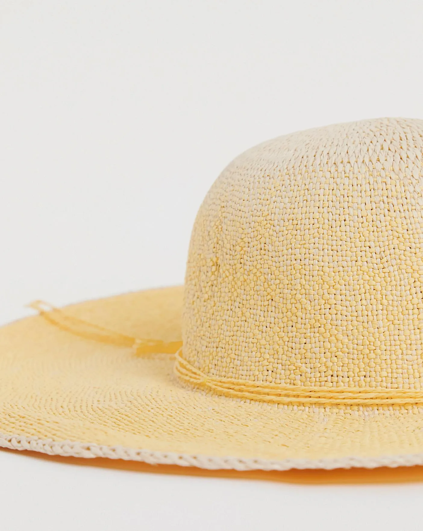 Lemon Ombre Wide Brim Straw Hat