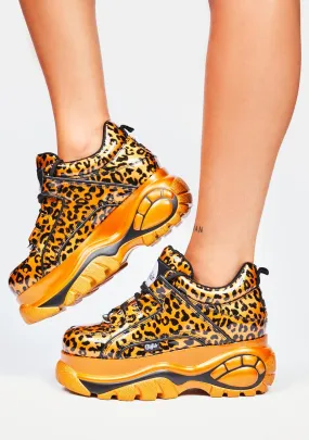 Leopard Patent Classic Low Leather Platform Sneakers-