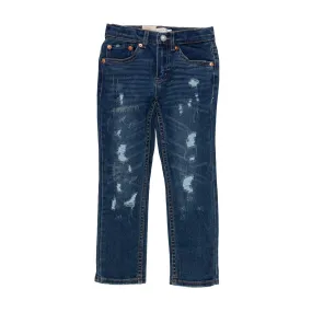 Levi's Dark Blue 512 Jeans With Rips For Kids