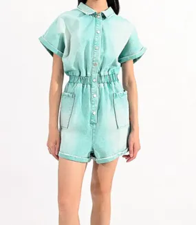 Lili Sidonio "Apollo" Denim Romper-Aqua