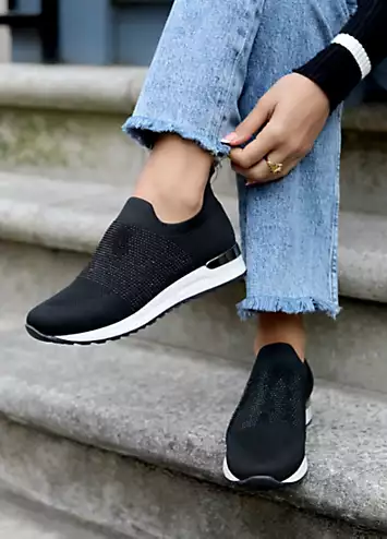 Linzi Storme Black Diamante Trainers | Kaleidoscope