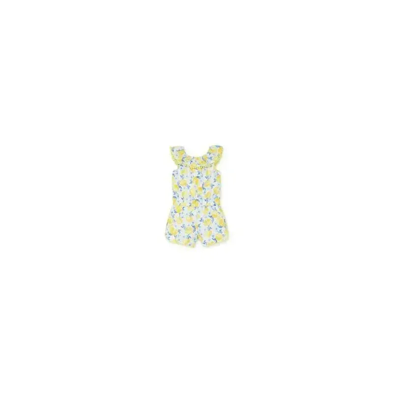 Little Me Lemon Woven Romper - Yellow