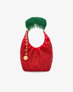 Loewe Mini Squeeze Bag In Beaded Leather  Red