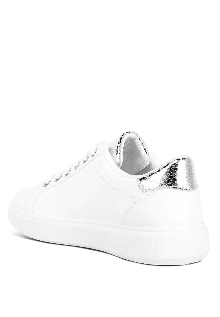 London Rag White Metallic Faux Leather Sneakers