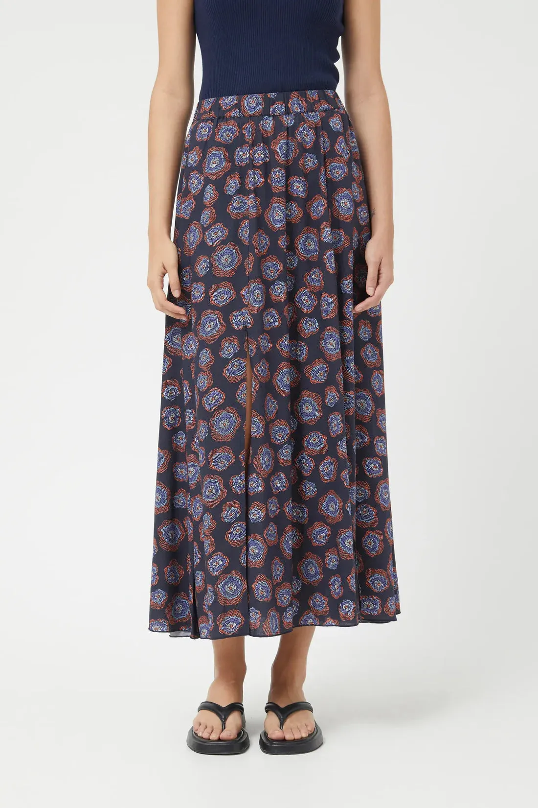 Long Floral Jacaranda Skirt