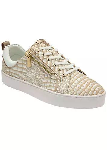 Lotus Gold Croc Print Serene Trainers | Grattan