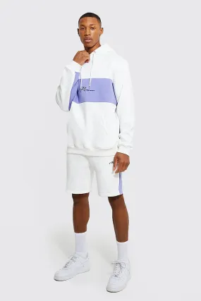 Man Signature Colour Block Short Tracksuit