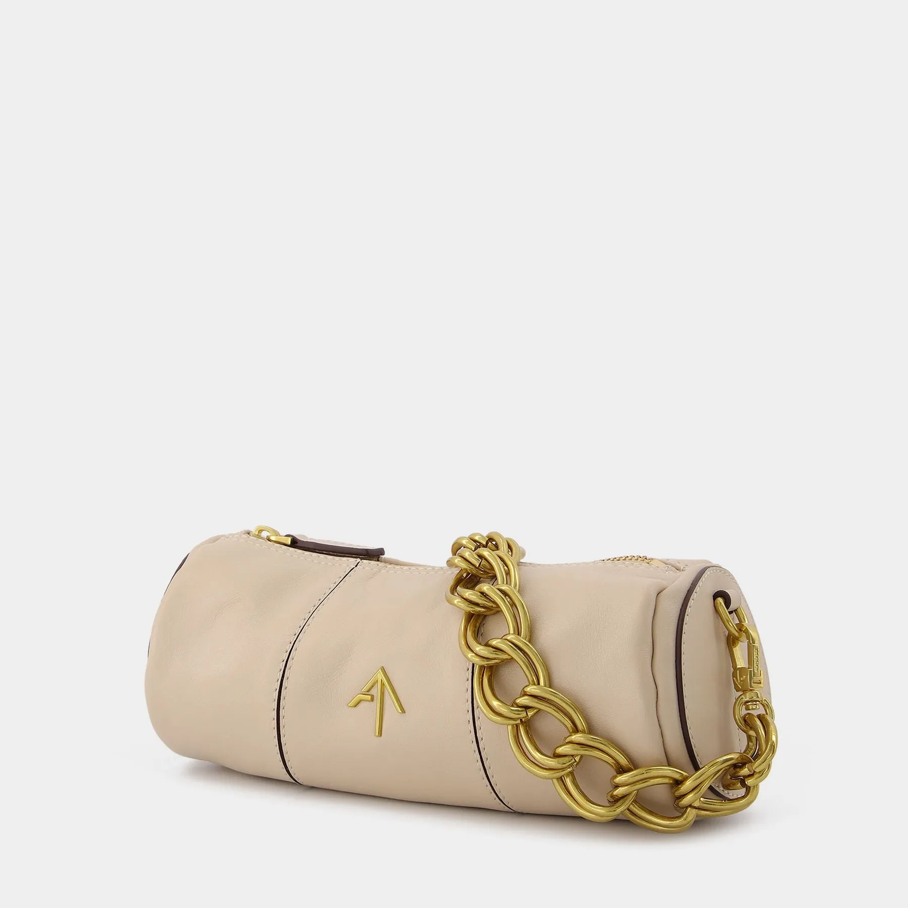 Manu Atelier  Xx Mini Cylinder Hobo Bag - Manu Atelier - Ivory - Leather