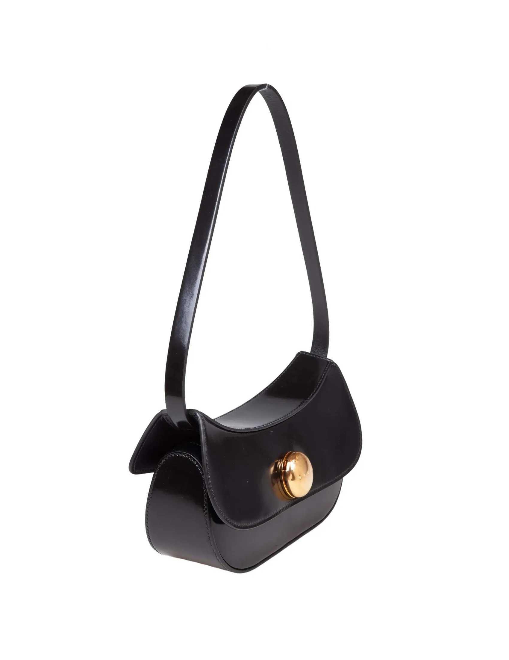 MARNI BUTTERFLY HOBO BAG IN BLACK LEATHER