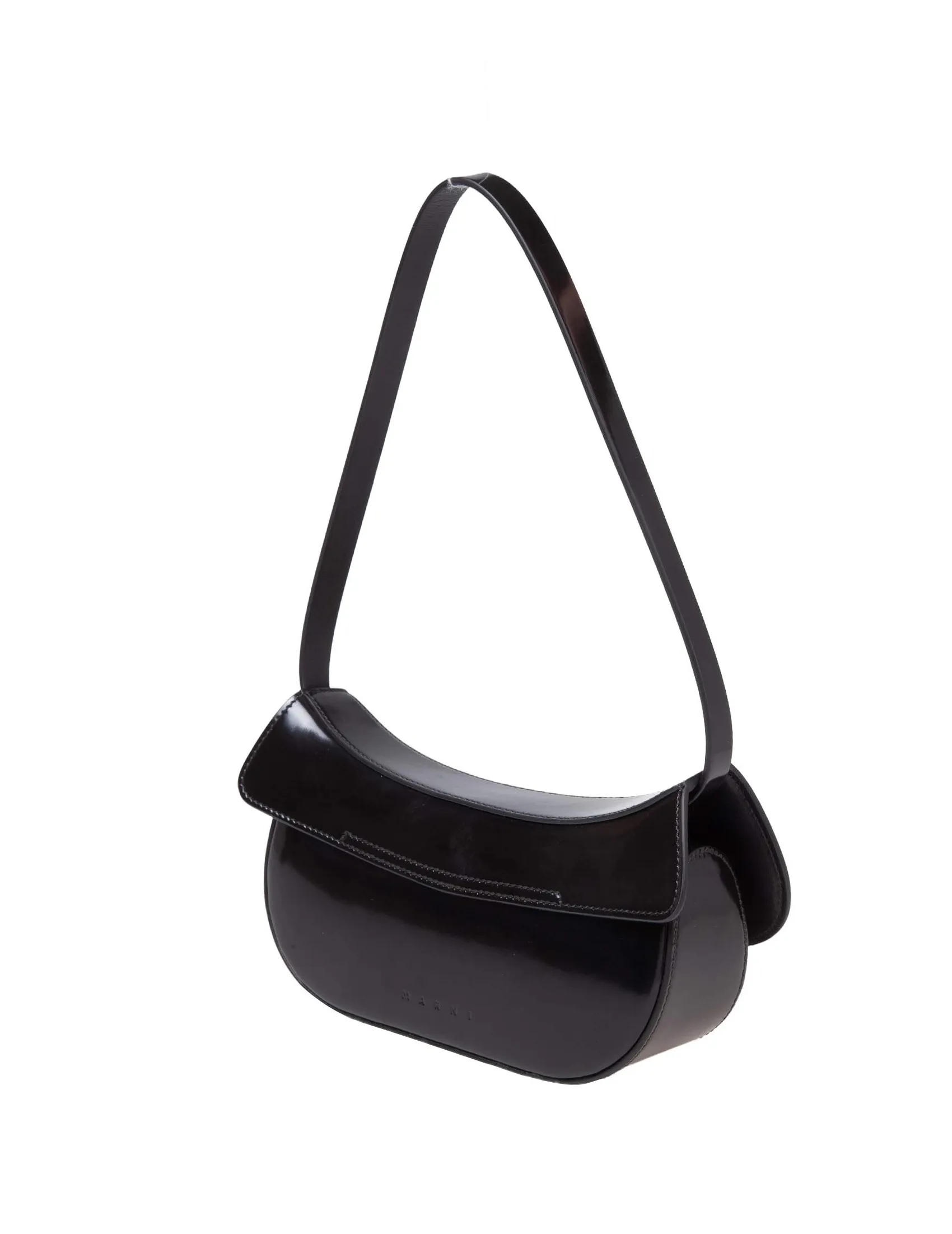 MARNI BUTTERFLY HOBO BAG IN BLACK LEATHER