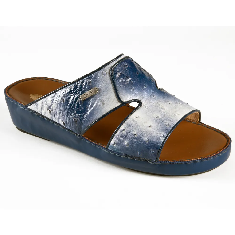 Mauri 1756/1 Ostrich Sandals White Multibrillant Blue (Special Order)