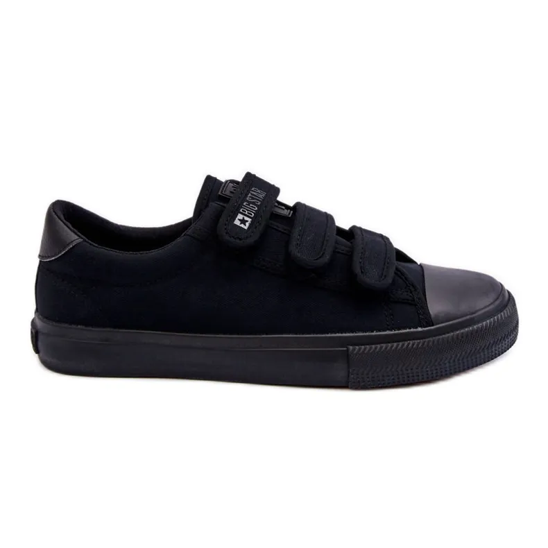 Men's Classic Cloth Sneakers With Velcro Big Star LL174631 Black