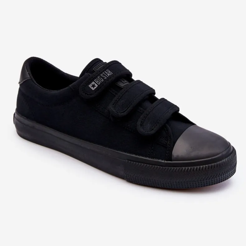 Men's Classic Cloth Sneakers With Velcro Big Star LL174631 Black