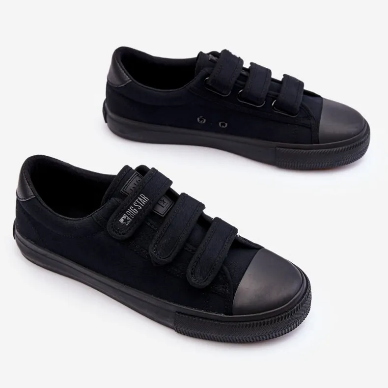 Men's Classic Cloth Sneakers With Velcro Big Star LL174631 Black