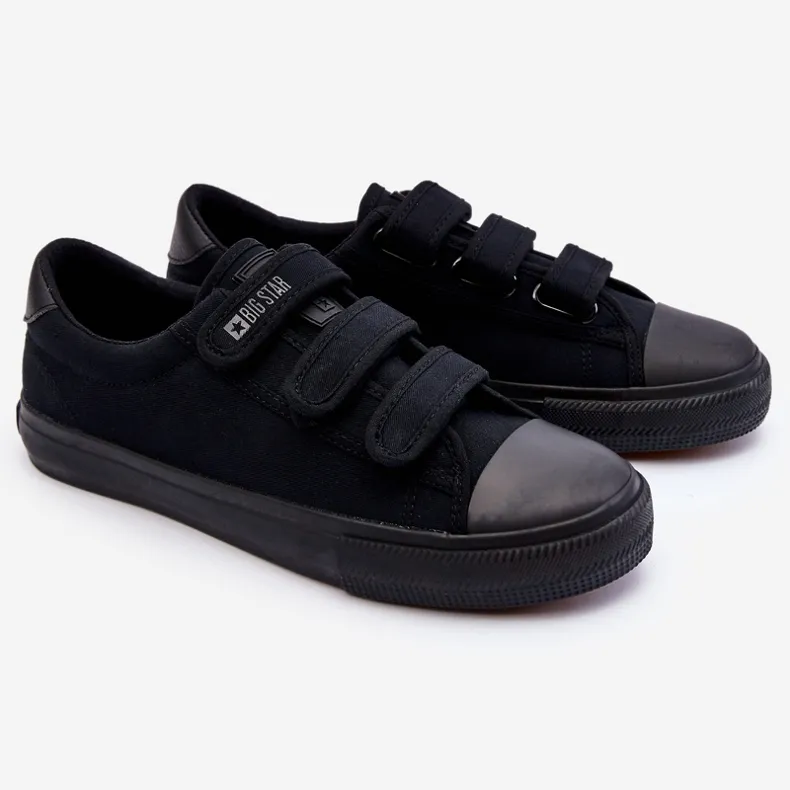 Men's Classic Cloth Sneakers With Velcro Big Star LL174631 Black