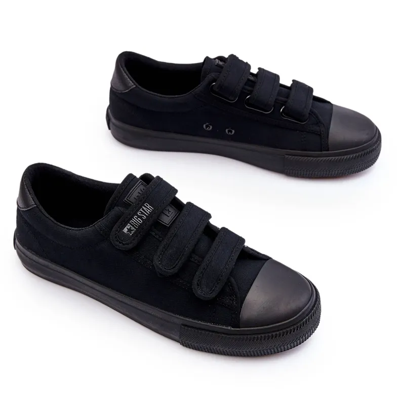 Men's Classic Cloth Sneakers With Velcro Big Star LL174631 Black