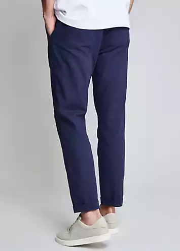 Men’s ’Blaster’ Linen Trousers - Navy (Luxe) by Threadbare | Look Again