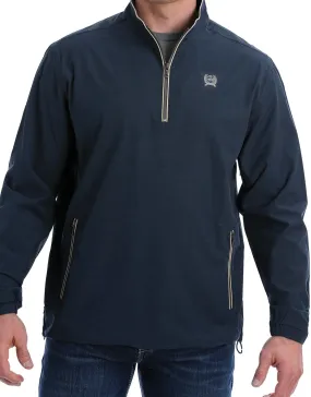 Mens Cinch Light Weight Quarter Zip Navy Tan Pullover