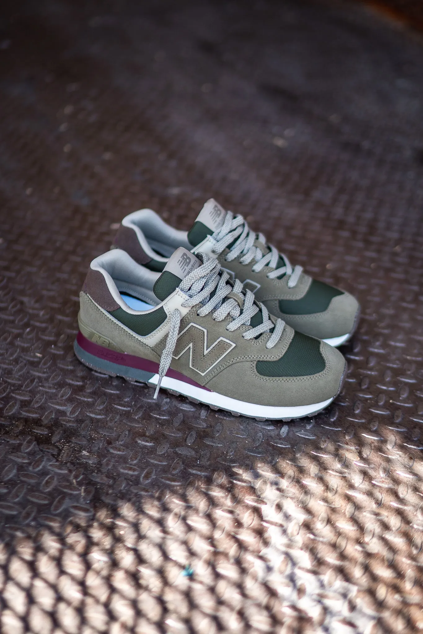 Mens New Balance 574 (Olive/Maroon) - U574UBB