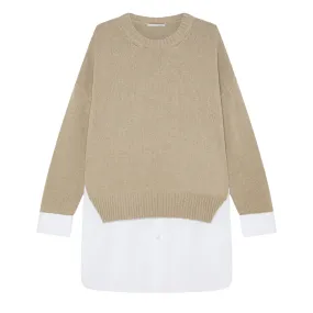 Merino & Poplin Jumper